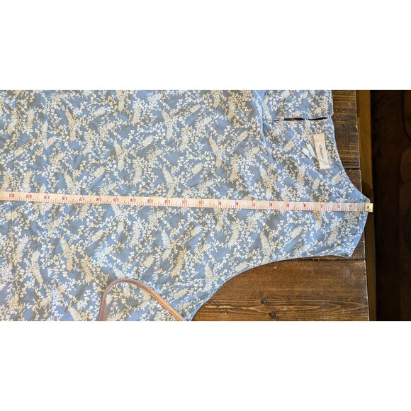 CHRISTOPHER & BANKS WOMEN'S XXL 2XL BLUE WHITE FLORAL PRINT DRESS SLEEVELESS - Picture 8 of 10